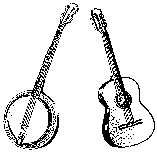 Banjo und Gitarre Zeichnung